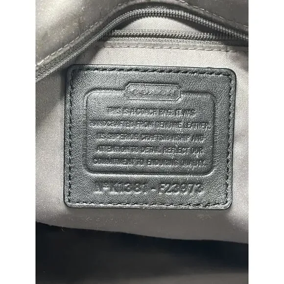 Vintage Coach Daisy Emma F23973 Black Leather‎ Shoulder Bag Tote 16"x12" - Picture 11 of 16